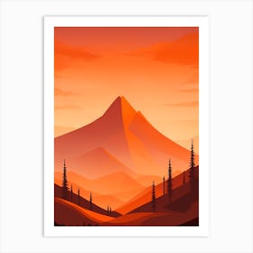 Misty Mountains Vertical Composition In Orange Tone 47 Art Print