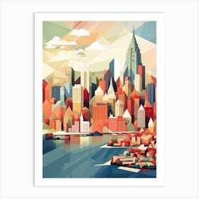 New York City View   Geometric Vector Illustration 0 Art Print