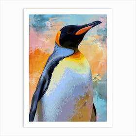 King Penguin Petermann Island Colour Block Painting 4 Art Print