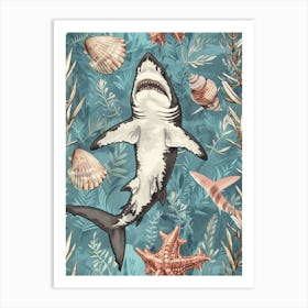 Blue Bigeye Thresher Shark Watercolour Art Print