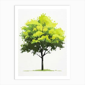 Lime Tree Pixel Illustration 2 Art Print