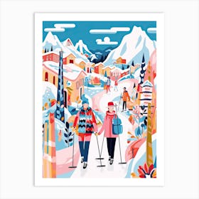 La Plagne   France, Ski Resort Illustration 0 Art Print