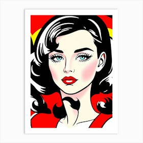 Neon Goddess: A Close-Up with Pop Art Glam Pop Art Art Print