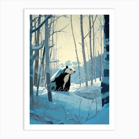 Winter Badger 2 Illustration Art Print