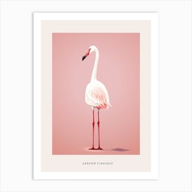 Minimalist Greater Flamingo 1 Bird Poster Art Print