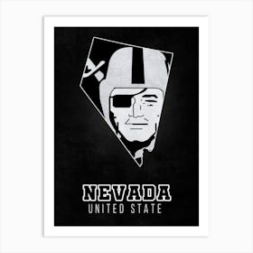 Las Vegas Raiders Nevada State Map Art Print