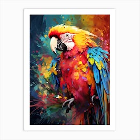 Bright Digital Watercolour Parrot 4 Art Print