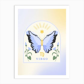 Zodiac Butterfly Virgo Art Print