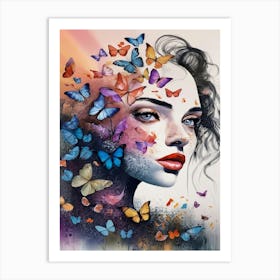 Watercolor Painting Of An Elegant Woman Art Print