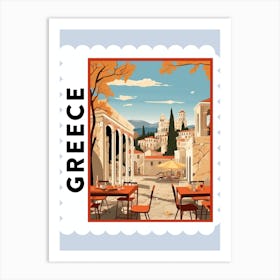 Greece 4 Travel Stamp Poster Art Print