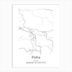 Floha,Germany Minimalist Map Art Print