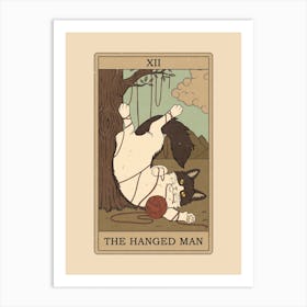The Hanged Man   Cats Tarot Art Print