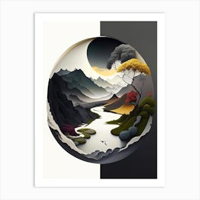 Landscapes 15, Yin and Yang Illustration Art Print