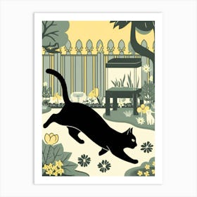 Cat In The Garden 4 Art Print