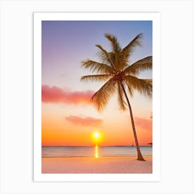 Sunset on a Tropical Beach Art Print