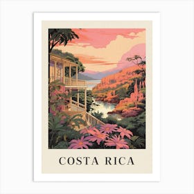 Vintage Travel Poster Costa Rica Art Print