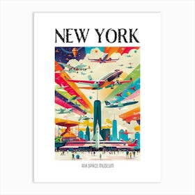 Air Space Museum New York Colourful Silkscreen Illustration 1 Poster Art Print
