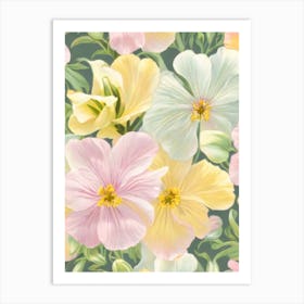Snapdragons Pastel Floral 1 Flower Art Print
