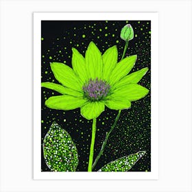 Green Flower Art Print