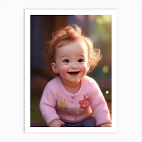 Cute Baby Girl Art Print