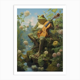 Cello Budgetts Frog Art Print