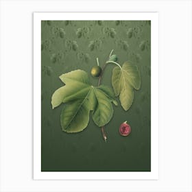 Vintage Briansole Figs Botanical on Lunar Green Pattern Art Print