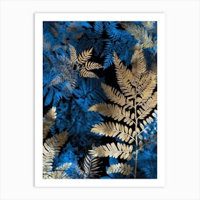 Gold Fern Leaves nature Art Print