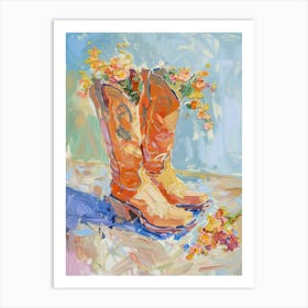 Cowboy Boots And Wildflowers Beechdrops Art Print