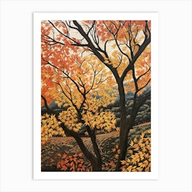 Black Ash 1 Vintage Autumn Tree Print  Art Print