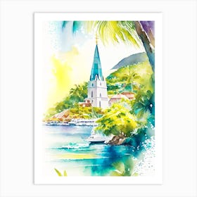 Grenadines Saint Vincent And The Grenadines Watercolour Pastel Tropical Destination Art Print