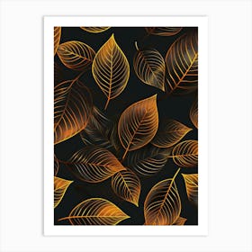 Autumn Leaves Seamless Pattern 1 Art Print