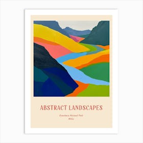 Colourful Abstract Snowdonia National Park Wales 6 Poster Art Print