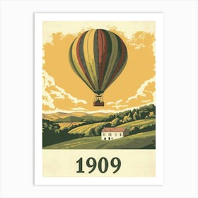 Aihrgdesign A Vintage Travel Poster Of A Hot Air Balloon Floa C9f88beb 0384 43af B66d F0fa99d62836 2 Art Print