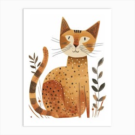Ocicat Cat Clipart Illustration 4 Art Print