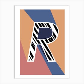 R Geometric Font Art Print