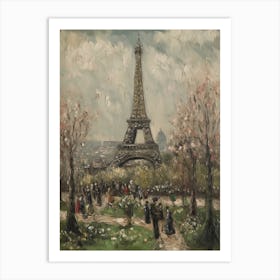 Eiffel Tower Paris France Pissarro Style 15 Art Print