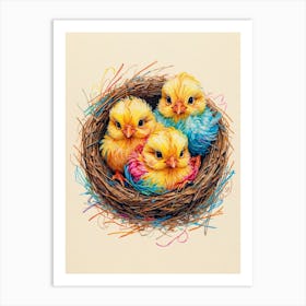 Chicks In Nest Art Print