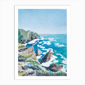 Watercolor Cliffs Art Print