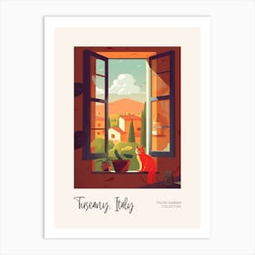 Tuscany Cat On A Window 1 Italian Summer Collection Art Print