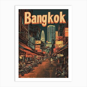 Aihrgdesign A 1970s Inspired Travel Poster For Bangkok Art Print