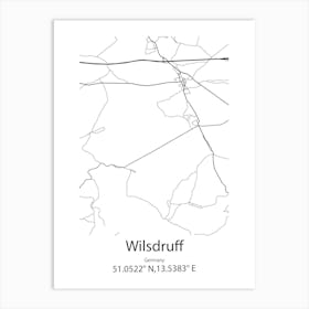 Wilsdruff,Germany Minimalist Map Art Print