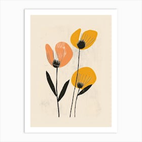 Cleveland Flower Market Boho Minimalist Style Art Print