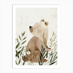 Charming Nursery Kids Animals Bear Cub 2 Art Print