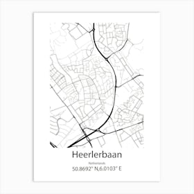 Heerlerbaan,Netherlands Minimalist Map Art Print