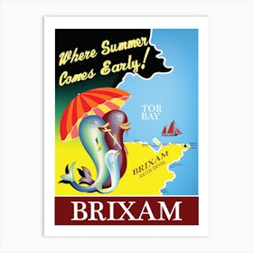 Brixam, South Devon Art Print