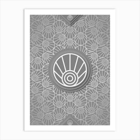 Geometric Glyph Sigil with Hex Array Pattern in Gray n.0012 Art Print