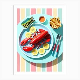 Lobster On A Plate 3 Art Print