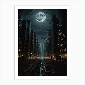 Moonlit Metropolis New York City Art Print