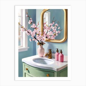 Cherry Blossom Bathroom 1 Art Print