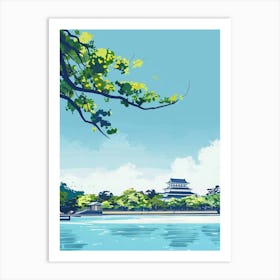 Tokyo Imperial Palace 4 Colourful Illustration Art Print